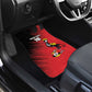 Uganda Football Custom Car Mats African Pattern Mix Grunge Style - Red Color
