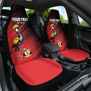 Uganda Football Custom Car Seat Cover African Pattern Mix Grunge Style - Red Color