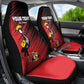 Uganda Football Custom Car Seat Cover African Pattern Mix Grunge Style - Red Color