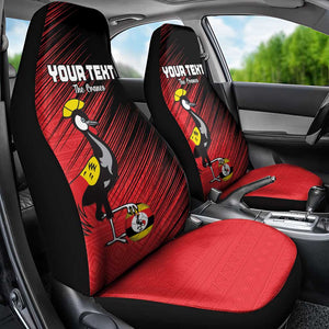 Uganda Football Custom Car Seat Cover African Pattern Mix Grunge Style - Red Color