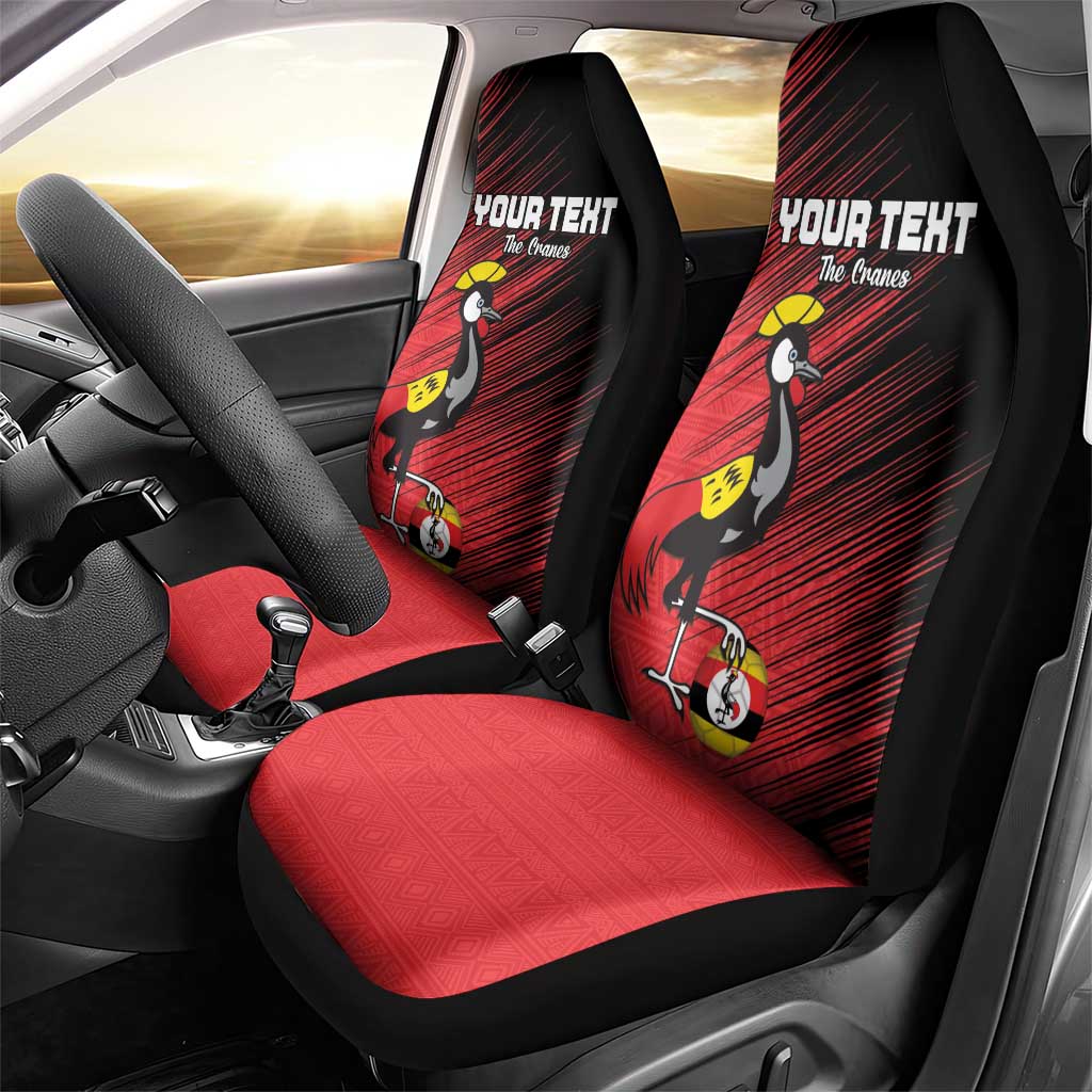 Uganda Football Custom Car Seat Cover African Pattern Mix Grunge Style - Red Color
