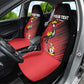 Uganda Football Custom Car Seat Cover African Pattern Mix Grunge Style - Red Color