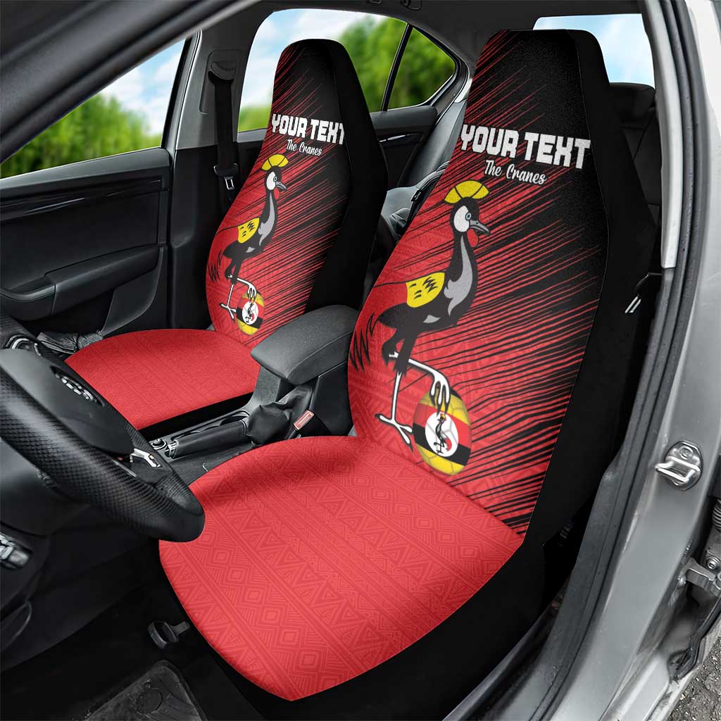 Uganda Football Custom Car Seat Cover African Pattern Mix Grunge Style - Red Color