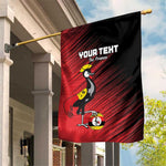 Uganda Football Custom Garden Flag African Pattern Mix Grunge Style - Red Color