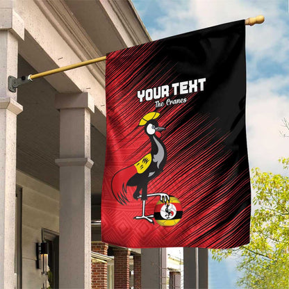 Uganda Football Custom Garden Flag African Pattern Mix Grunge Style - Red Color
