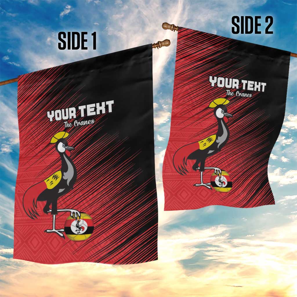 Uganda Football Custom Garden Flag African Pattern Mix Grunge Style - Red Color