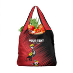 Uganda Football Custom Grocery Bag African Pattern Mix Grunge Style - Red Color