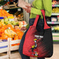 Uganda Football Custom Grocery Bag African Pattern Mix Grunge Style - Red Color