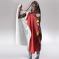 Uganda Football Custom Hooded Blanket African Pattern Mix Grunge Style - Red Color