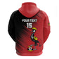 Uganda Football Custom Hoodie African Pattern Mix Grunge Style - Red Color