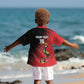 Uganda Football Custom Kid Hawaiian Shirt African Pattern Mix Grunge Style - Red Color