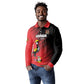 Uganda Football Custom Long Sleeve Polo Shirt African Pattern Mix Grunge Style - Red Color