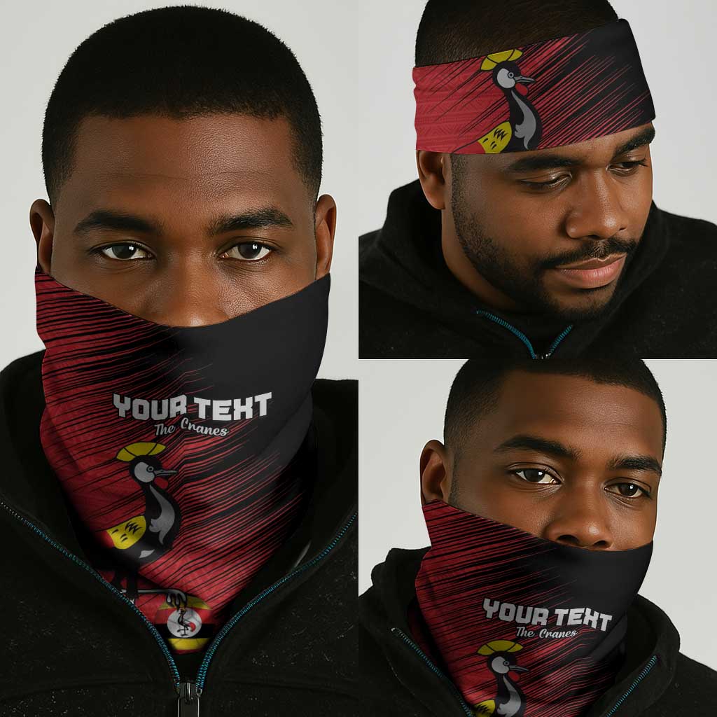 Uganda Football Custom Neck Gaiter African Pattern Mix Grunge Style - Red Color LT15