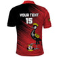 Uganda Football Custom Polo Shirt African Pattern Mix Grunge Style - Red Color