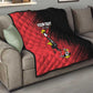 Uganda Football Custom Quilt African Pattern Mix Grunge Style - Red Color