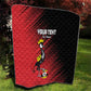 Uganda Football Custom Quilt African Pattern Mix Grunge Style - Red Color