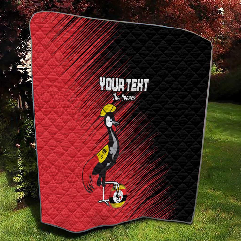 Uganda Football Custom Quilt African Pattern Mix Grunge Style - Red Color