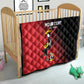 Uganda Football Custom Quilt African Pattern Mix Grunge Style - Red Color