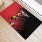 Uganda Football Custom Rubber Doormat African Pattern Mix Grunge Style - Red Color