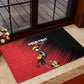 Uganda Football Custom Rubber Doormat African Pattern Mix Grunge Style - Red Color