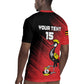 Uganda Football Custom Rugby Jersey African Pattern Mix Grunge Style - Red Color