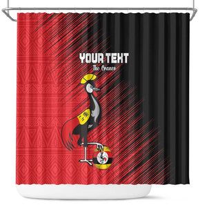 Uganda Football Custom Shower Curtain African Pattern Mix Grunge Style - Red Color