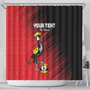 Uganda Football Custom Shower Curtain African Pattern Mix Grunge Style - Red Color