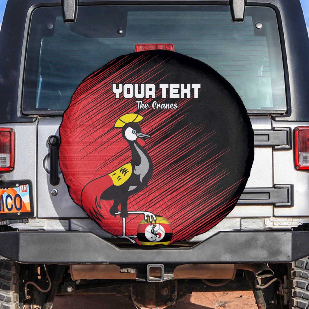Uganda Football Custom Spare Tire Cover African Pattern Mix Grunge Style - Red Color