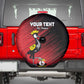 Uganda Football Custom Spare Tire Cover African Pattern Mix Grunge Style - Red Color