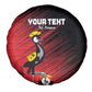 Uganda Football Custom Spare Tire Cover African Pattern Mix Grunge Style - Red Color