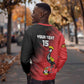 Uganda Football Custom Sweatshirt African Pattern Mix Grunge Style - Red Color
