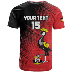 Uganda Football Custom T shirt African Pattern Mix Grunge Style - Red Color