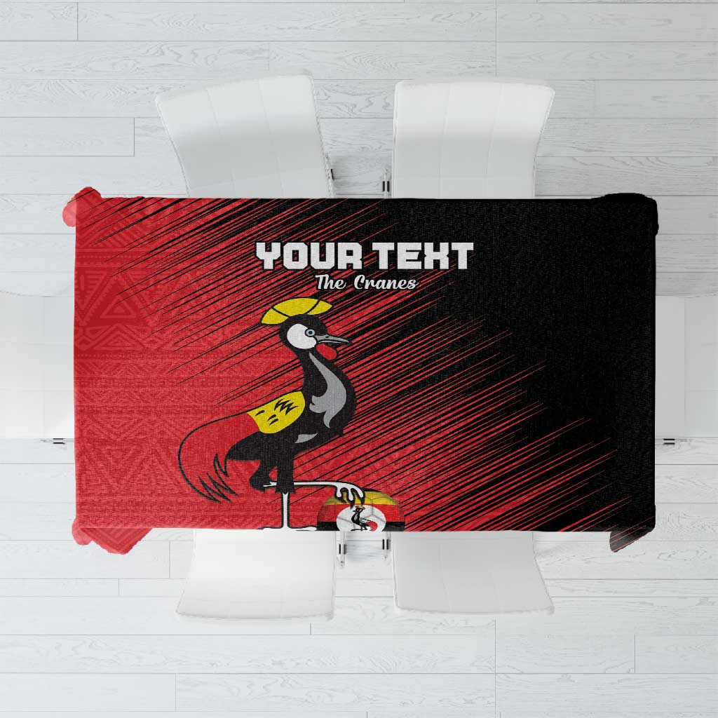 Uganda Football Custom Tablecloth African Pattern Mix Grunge Style - Red Color