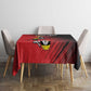 Uganda Football Custom Tablecloth African Pattern Mix Grunge Style - Red Color