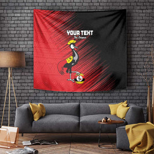 Uganda Football Custom Tapestry African Pattern Mix Grunge Style - Red Color