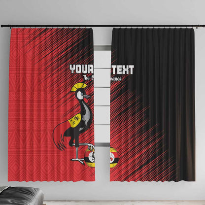 Uganda Football Custom Window Curtain African Pattern Mix Grunge Style - Red Color