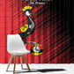 Uganda Football Custom Window Curtain African Pattern Mix Grunge Style - Red Color