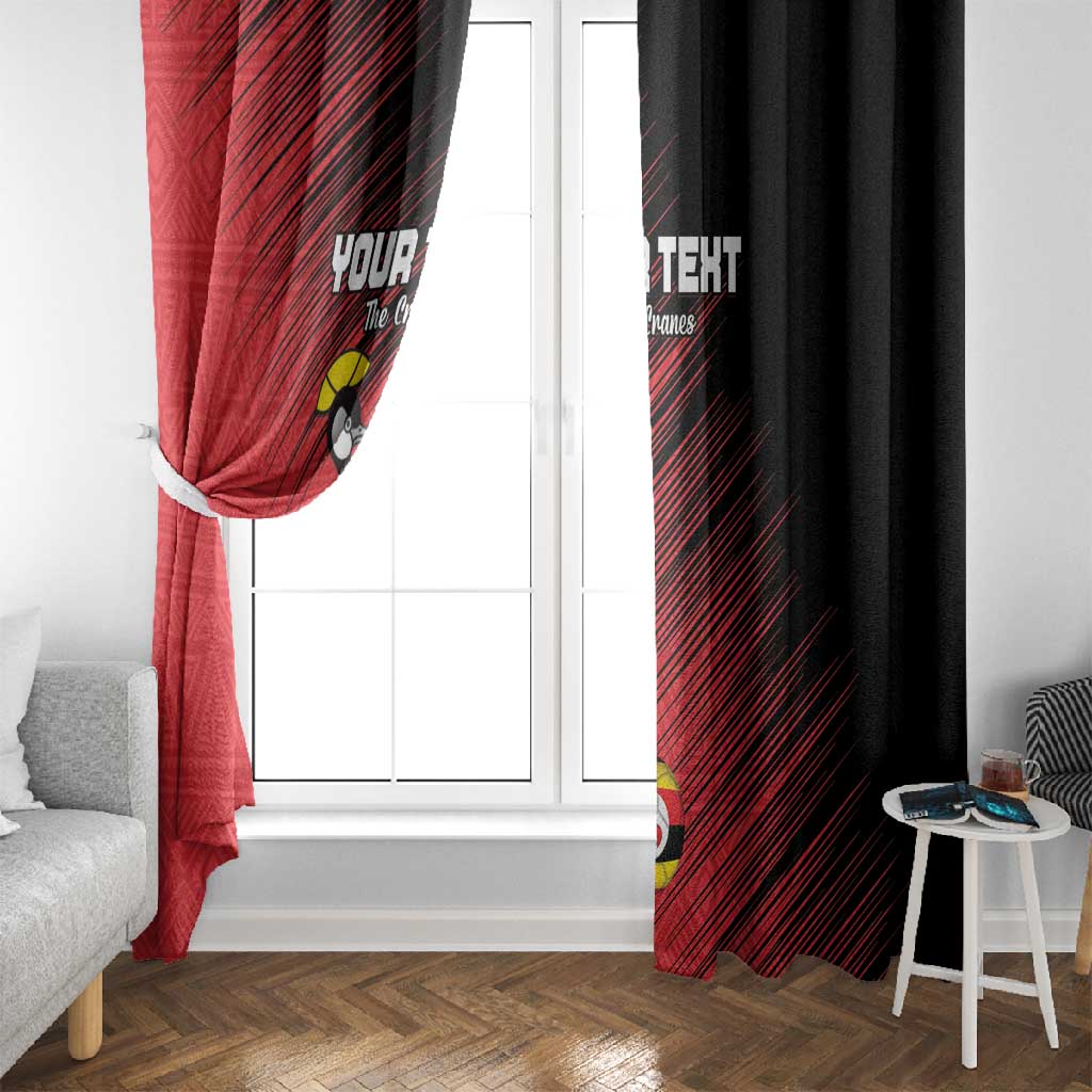 Uganda Football Custom Window Curtain African Pattern Mix Grunge Style - Red Color