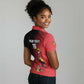 Uganda Football Custom Women Polo Shirt African Pattern Mix Grunge Style - Red Color