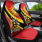 Personalised Afro Uganda Car Seat Cover Black Crowned Crane With Coat Of Arms
