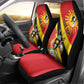 Personalised Afro Uganda Car Seat Cover Black Crowned Crane With Coat Of Arms