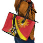 Personalised Afro Uganda Leather Tote Bag Black Crowned Crane With Coat Of Arms