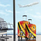 Personalised Afro Uganda Luggage Cover Black Crowned Crane With Coat Of Arms