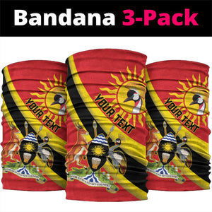 Personalised Afro Uganda Neck Gaiter Black Crowned Crane Coat Of Arms LT15