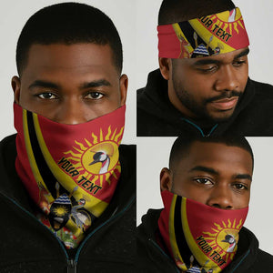 Personalised Afro Uganda Neck Gaiter Black Crowned Crane Coat Of Arms LT15