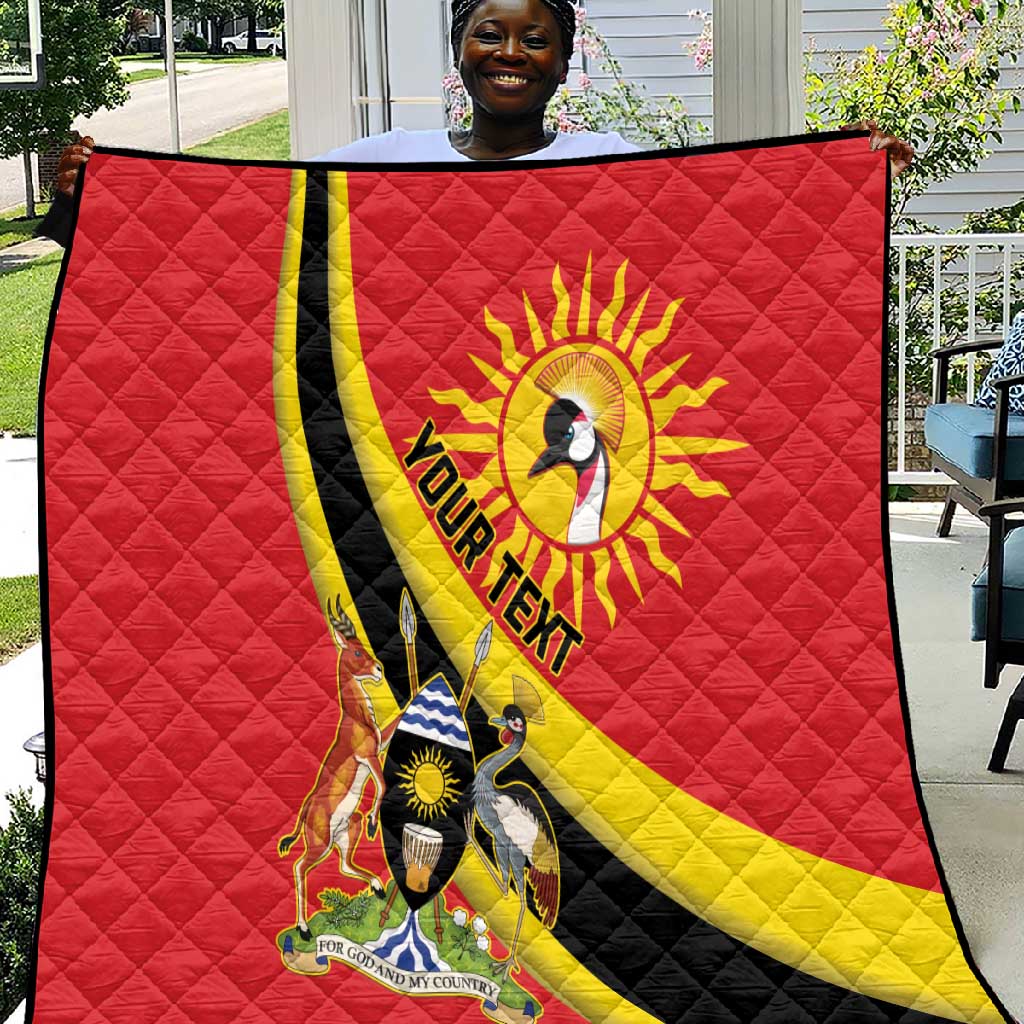Personalised Afro Uganda Quilt Black Crowned Crane With Coat Of Arms