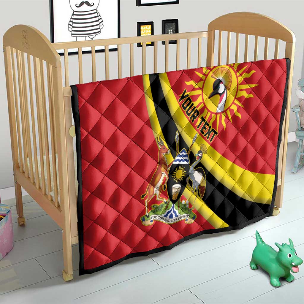 Personalised Afro Uganda Quilt Black Crowned Crane With Coat Of Arms