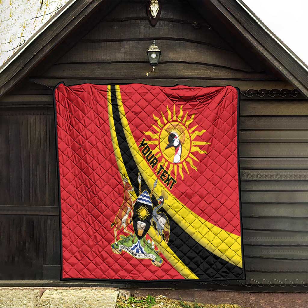 Personalised Afro Uganda Quilt Black Crowned Crane With Coat Of Arms