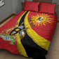 Personalised Afro Uganda Quilt Bed Set Black Crowned Crane With Coat Of Arms