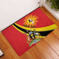 Personalised Afro Uganda Rubber Doormat Black Crowned Crane With Coat Of Arms